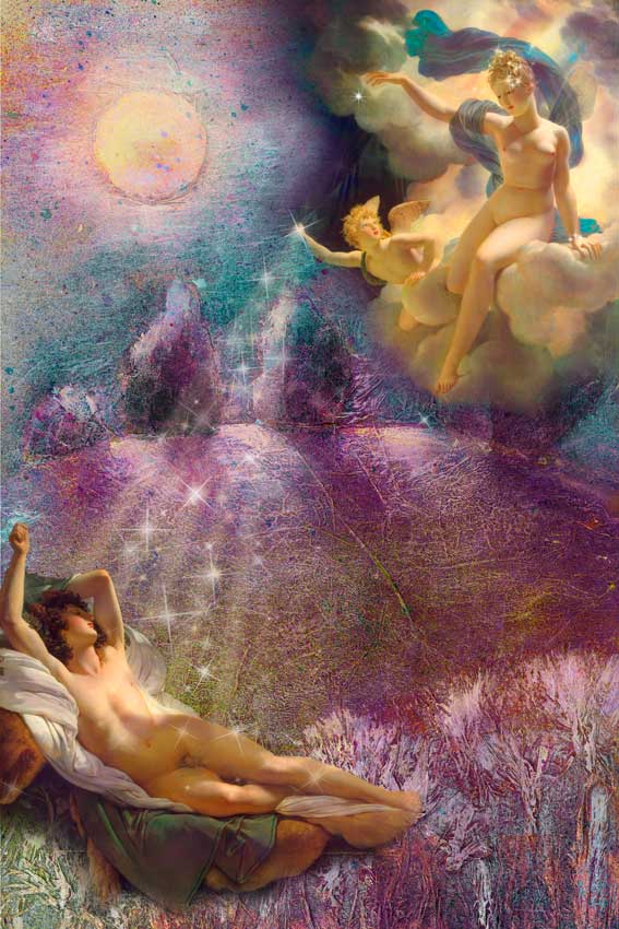 July. morpheus, midsummer, dream illustration, wiltahire, landscape, pagan, magic