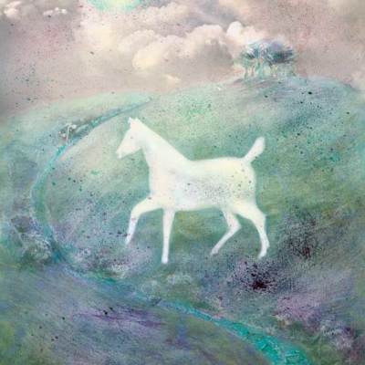 Epona, White, Horse, hill, Wiltshire, Landscape, Mixed Media, pagan, mystical,