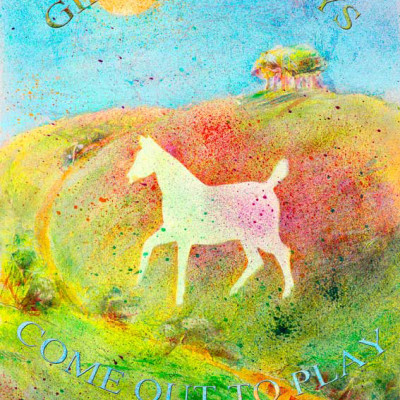 white horse, wiltshire, illustration, children, landscape, july